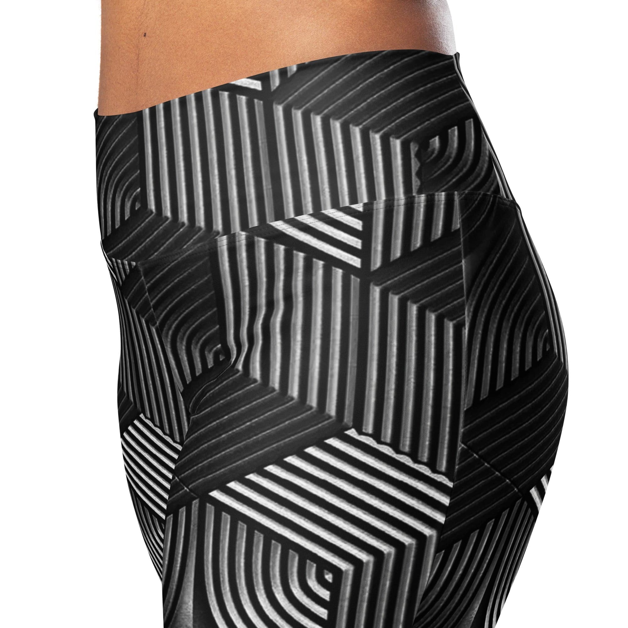3D Geometric Pattern Flare Leggings