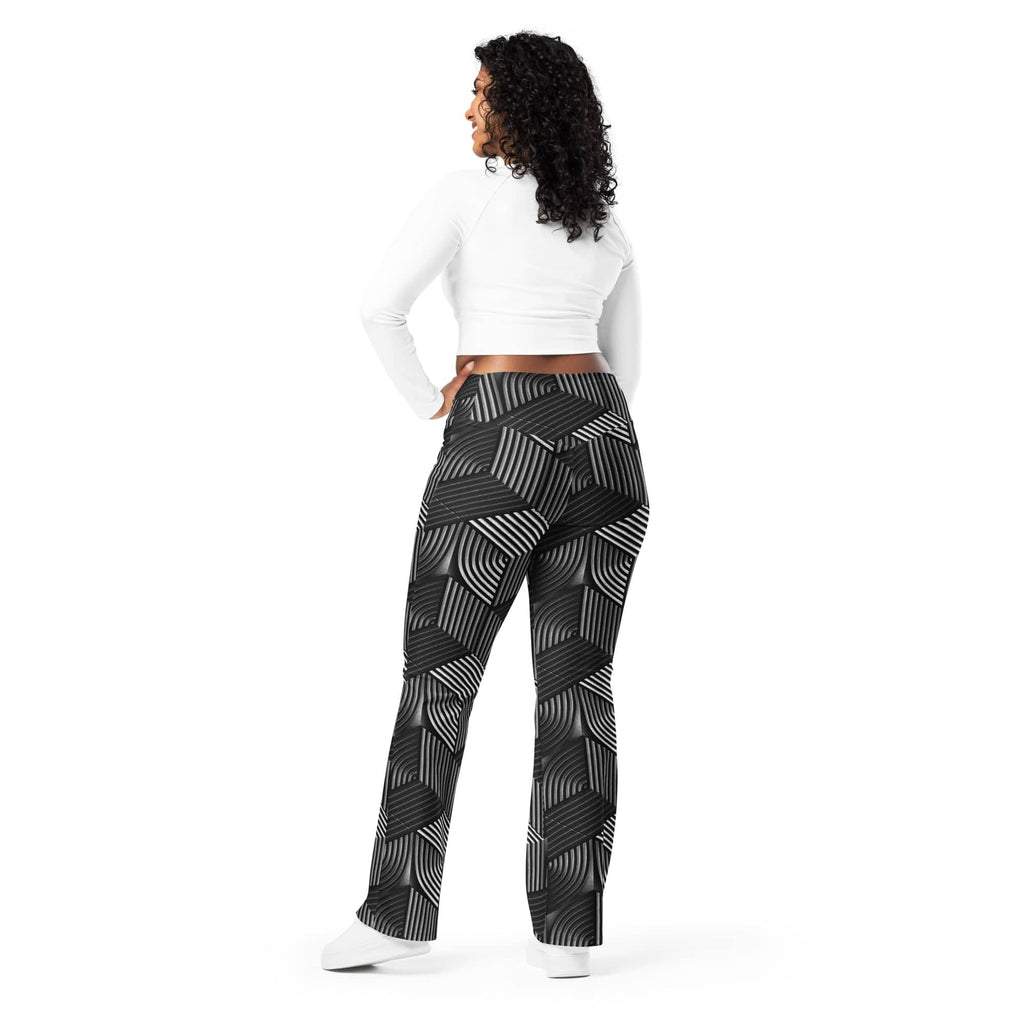 3D Geometric Pattern Flare Leggings