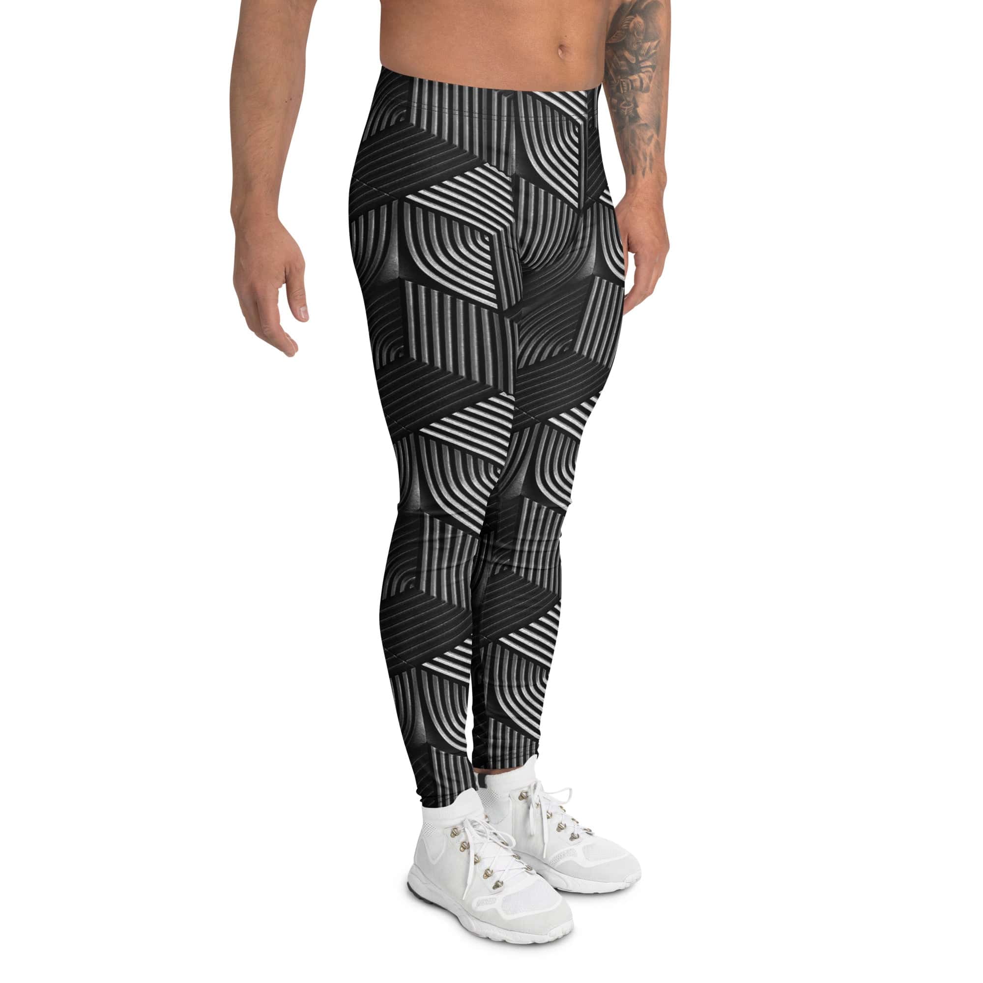 3D Geometric Pattern Men's Leggings