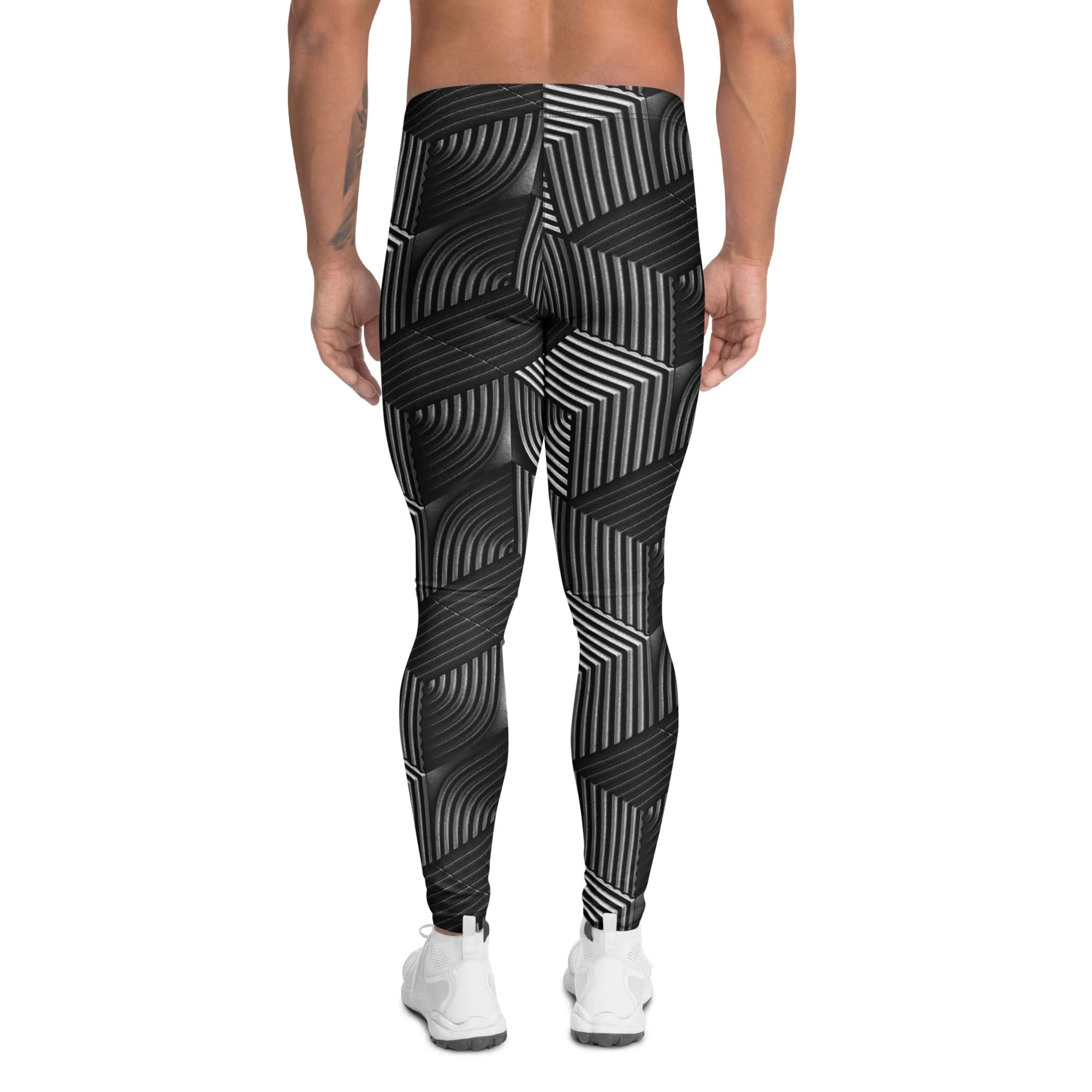 3D Geometric Pattern Men's Leggings