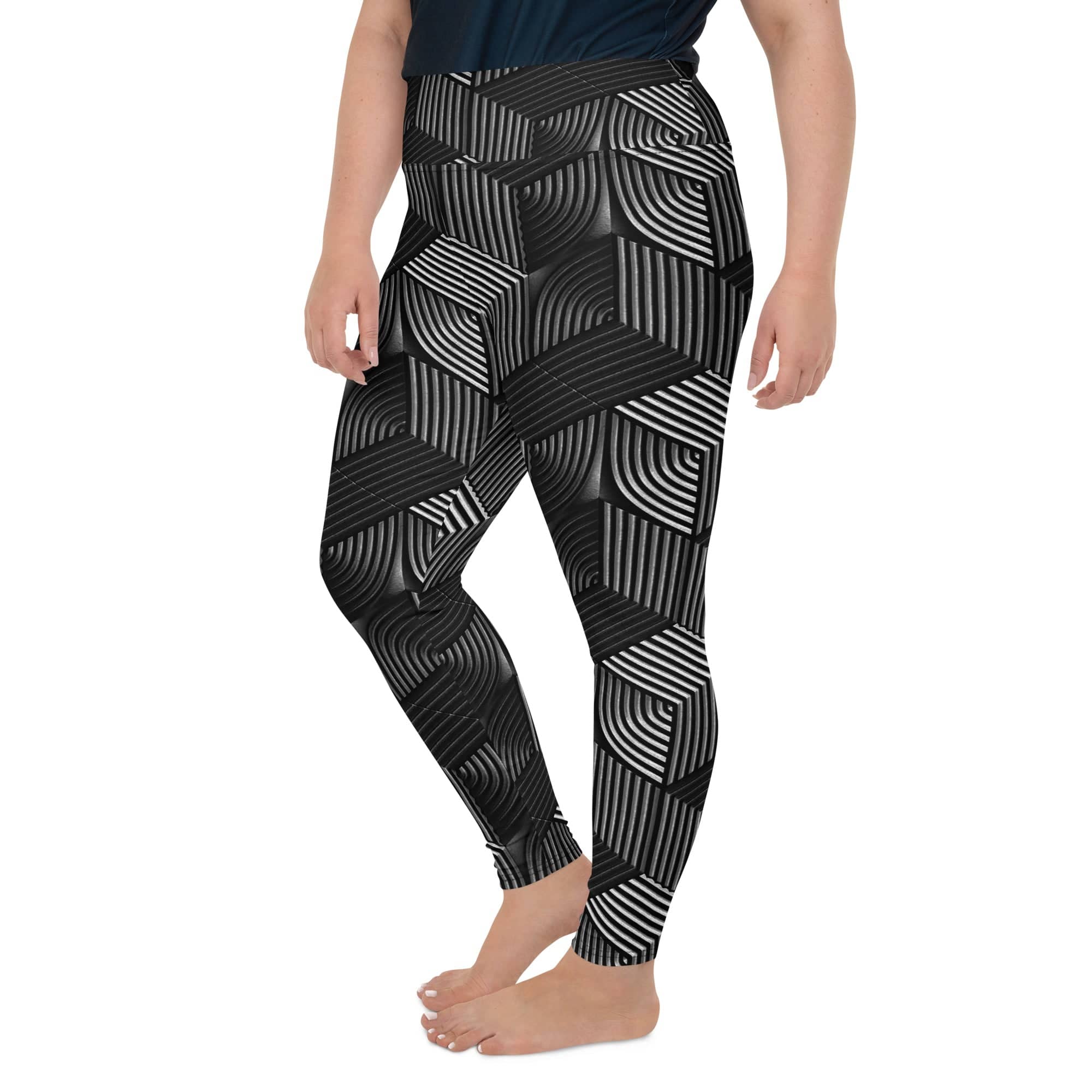 3D Geometric Pattern Plus Size Leggings