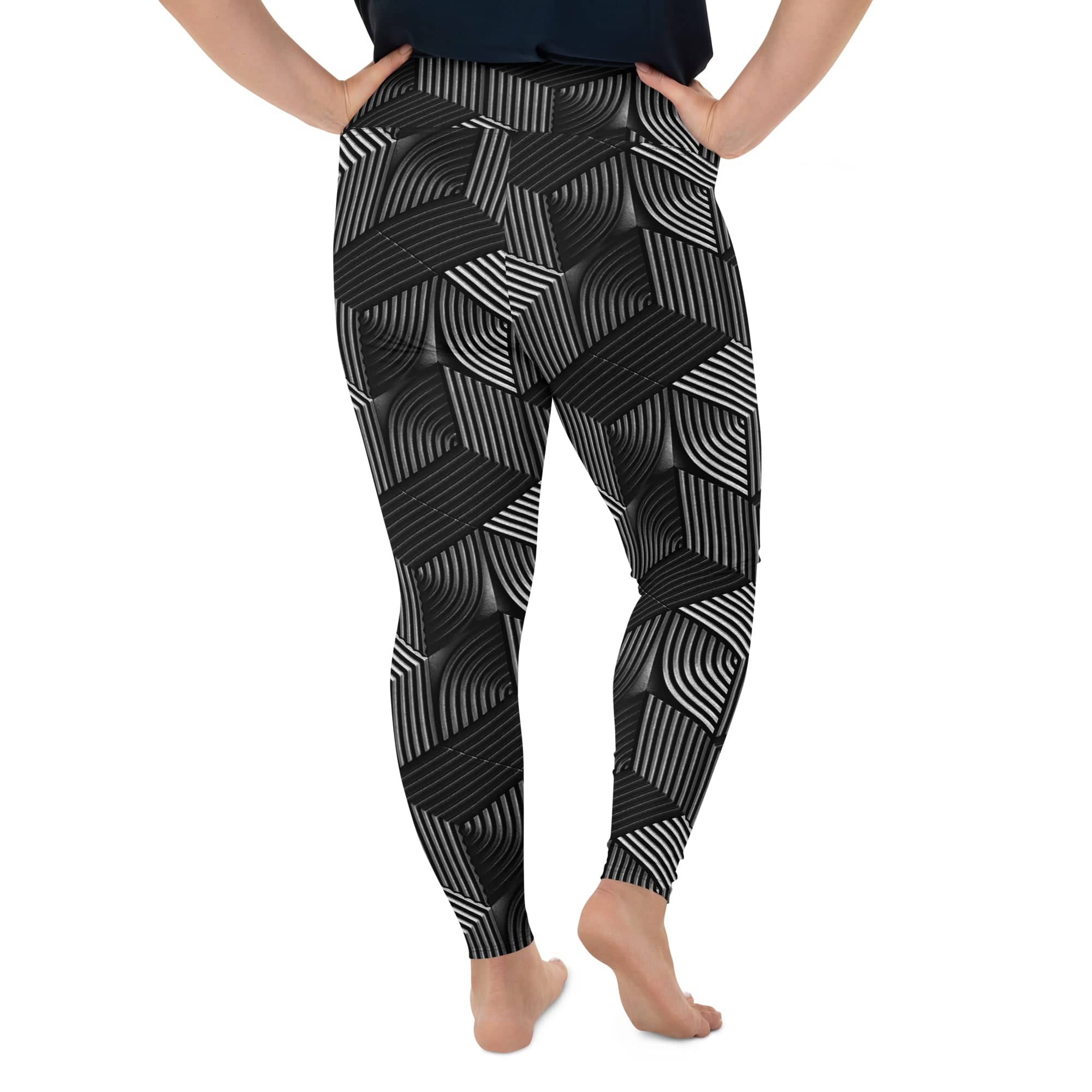 3D Geometric Pattern Plus Size Leggings