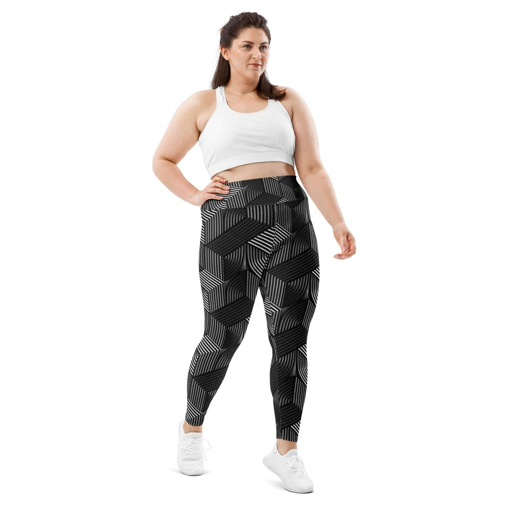 3D Geometric Pattern Plus Size Leggings