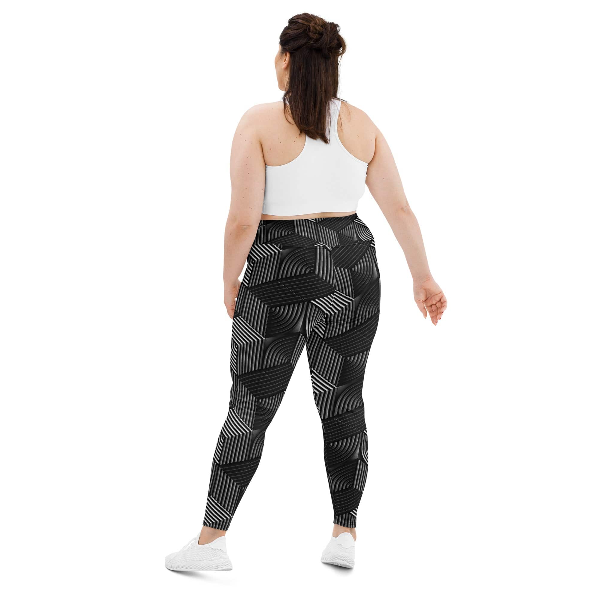 3D Geometric Pattern Plus Size Leggings