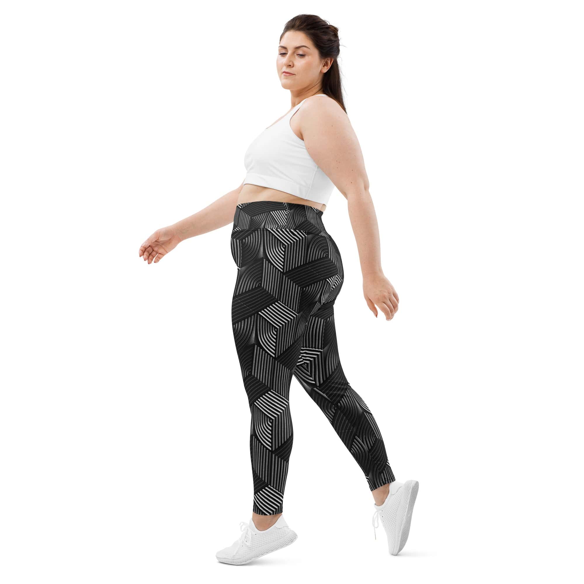 3D Geometric Pattern Plus Size Leggings