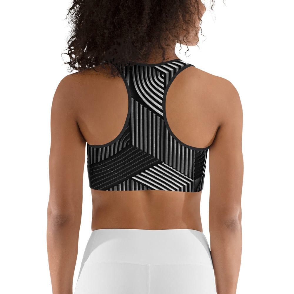 3D Geometric Pattern Sports Bra
