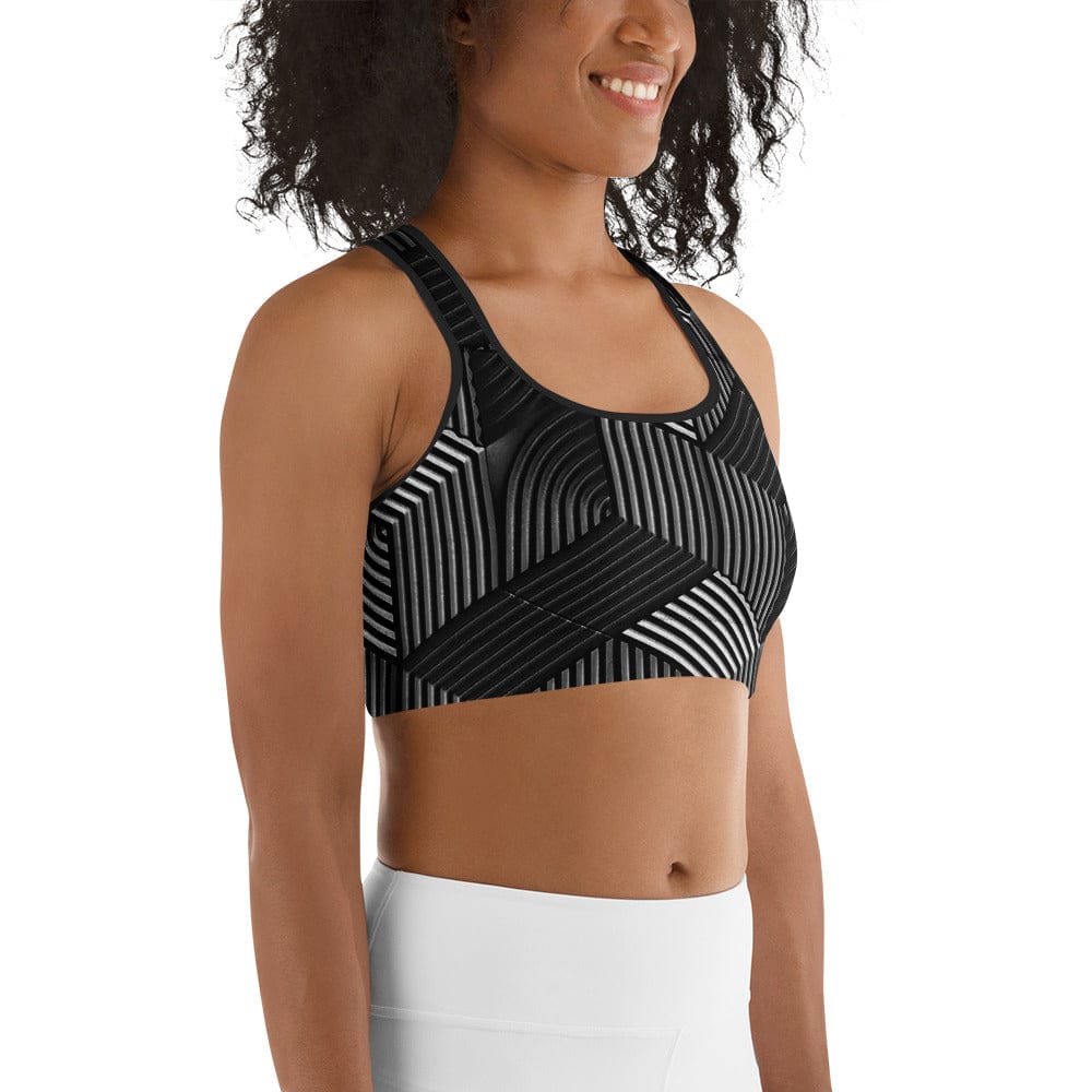 3D Geometric Pattern Sports Bra