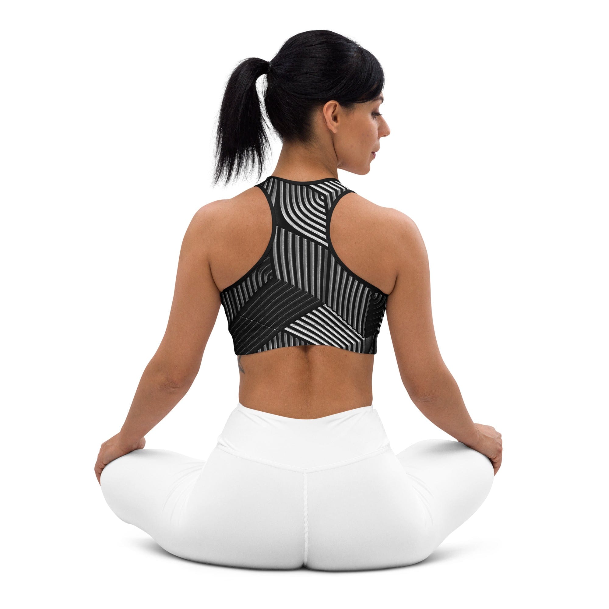 3D Geometric Pattern Sports Bra