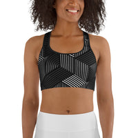 3D Geometric Pattern Sports Bra