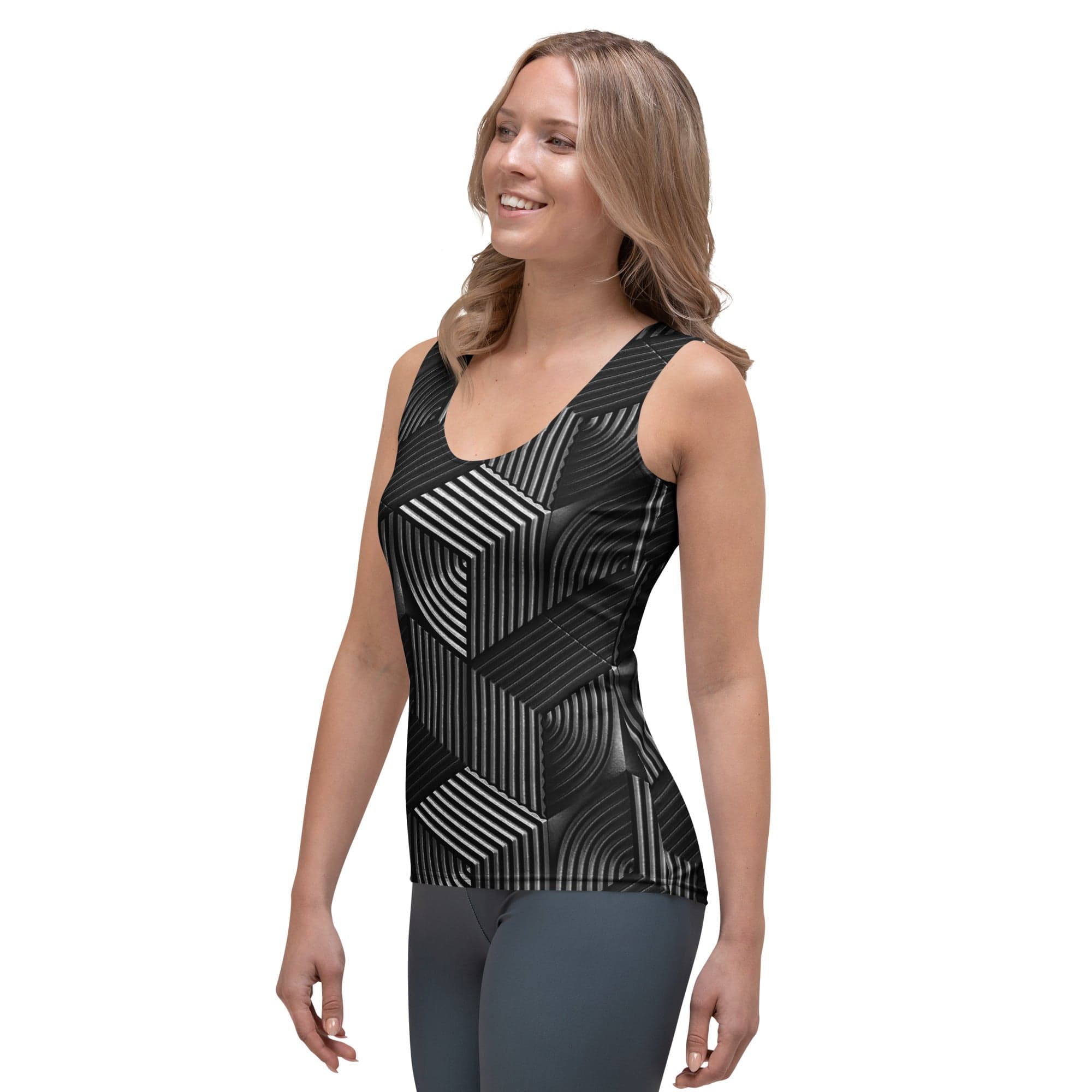 3D Geometric Pattern Tank Top