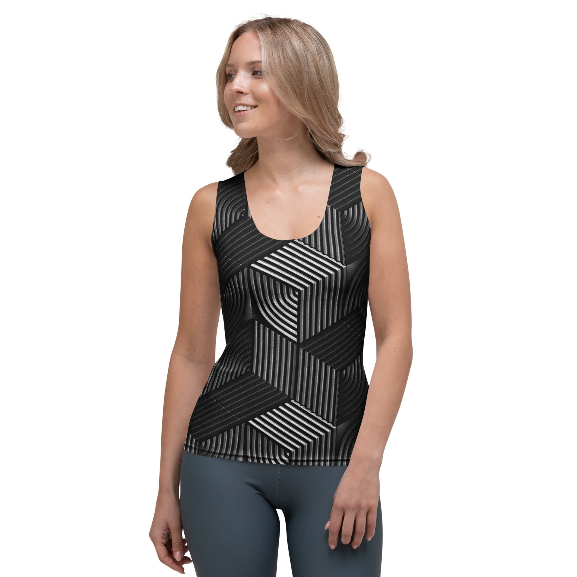 3D Geometric Pattern Tank Top