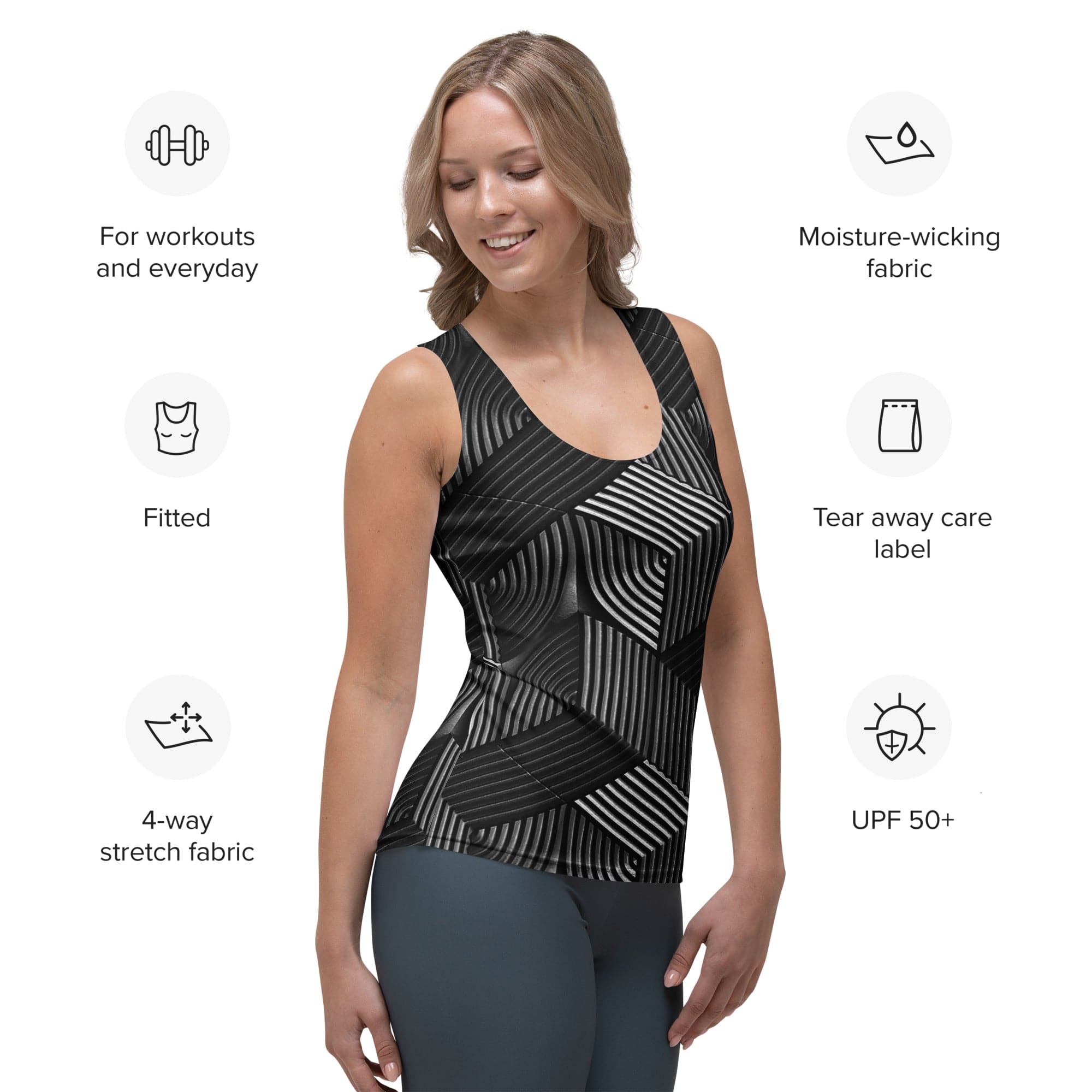 3D Geometric Pattern Tank Top