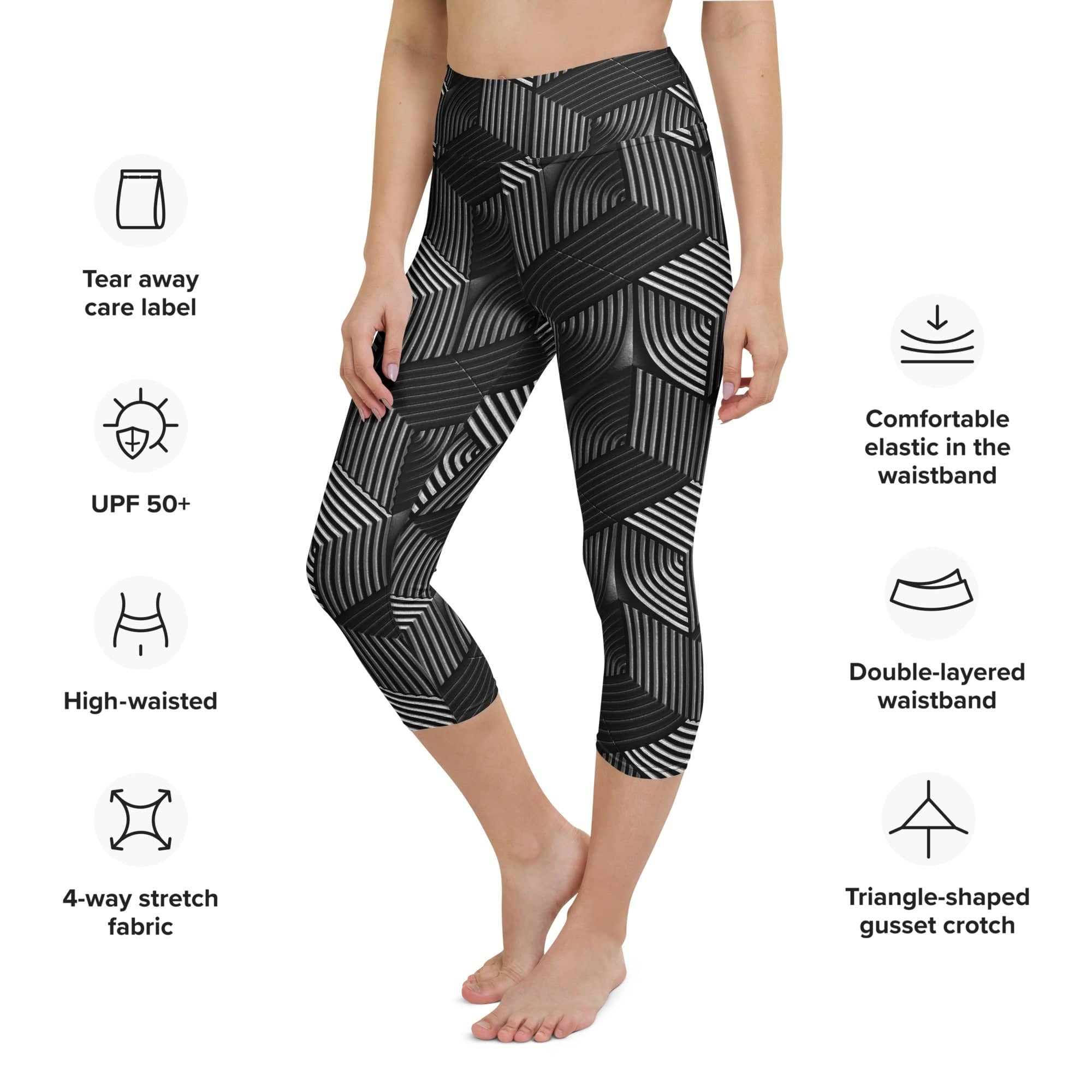 3D Geometric Pattern Yoga Capris