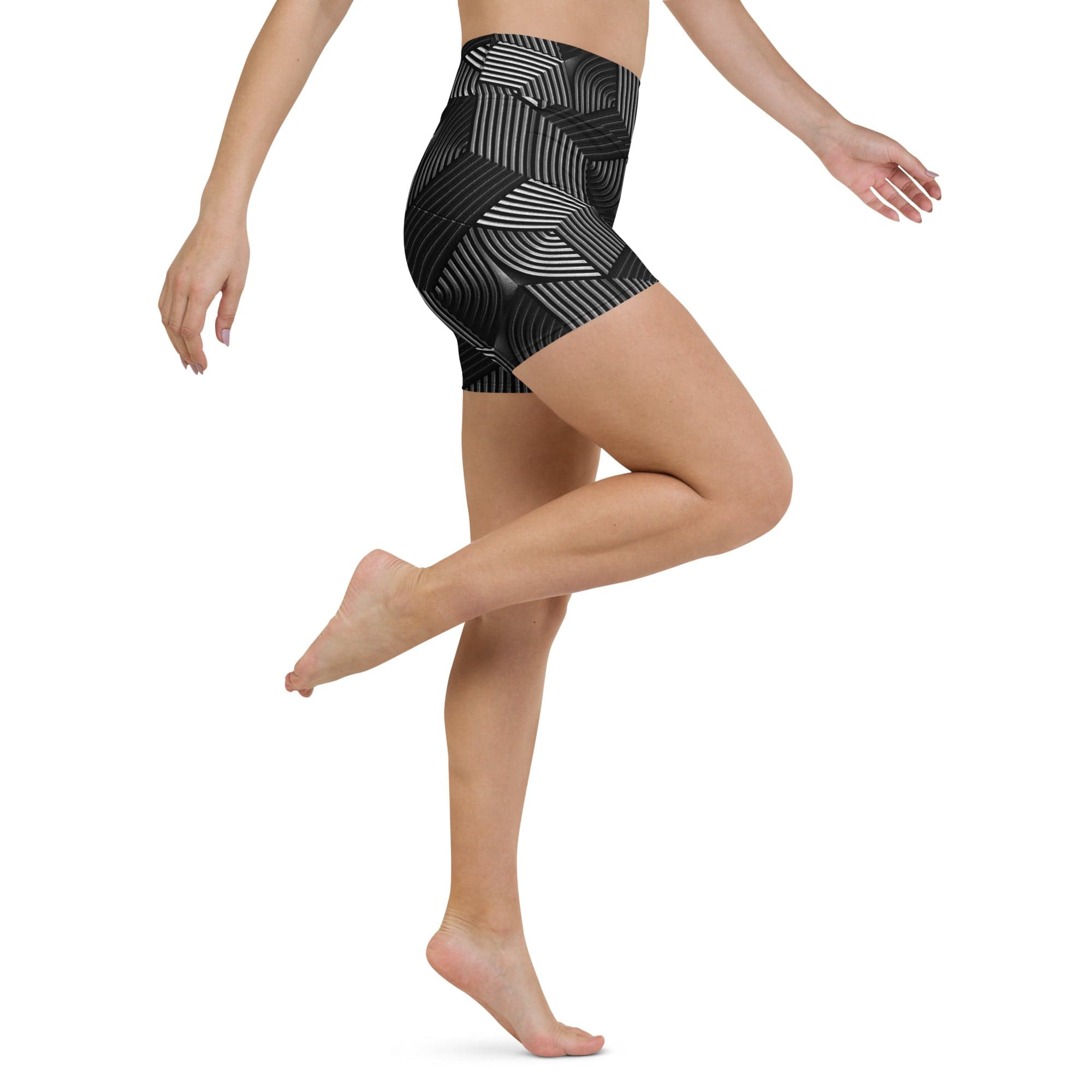 3D Geometric Pattern Yoga Shorts