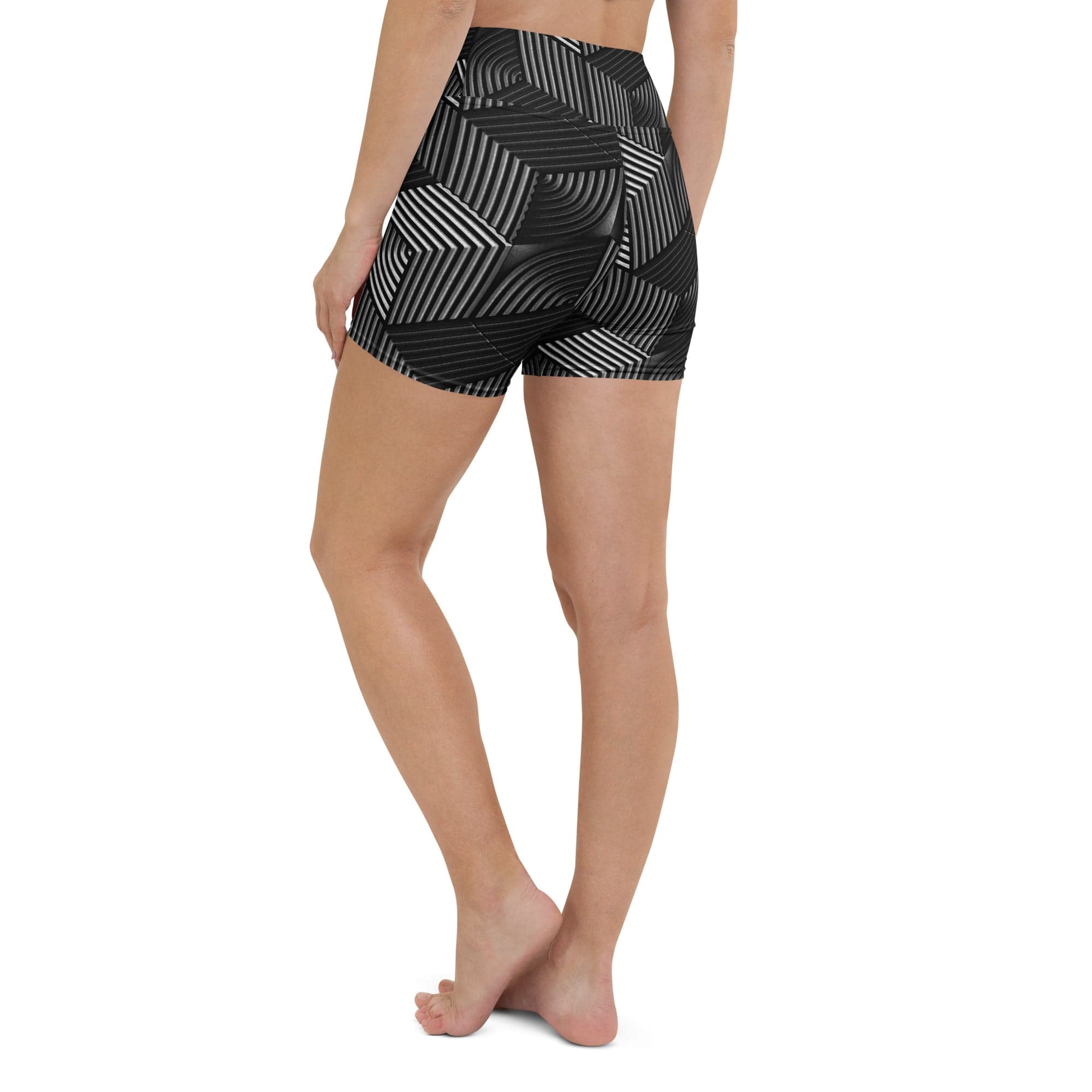 3D Geometric Pattern Yoga Shorts