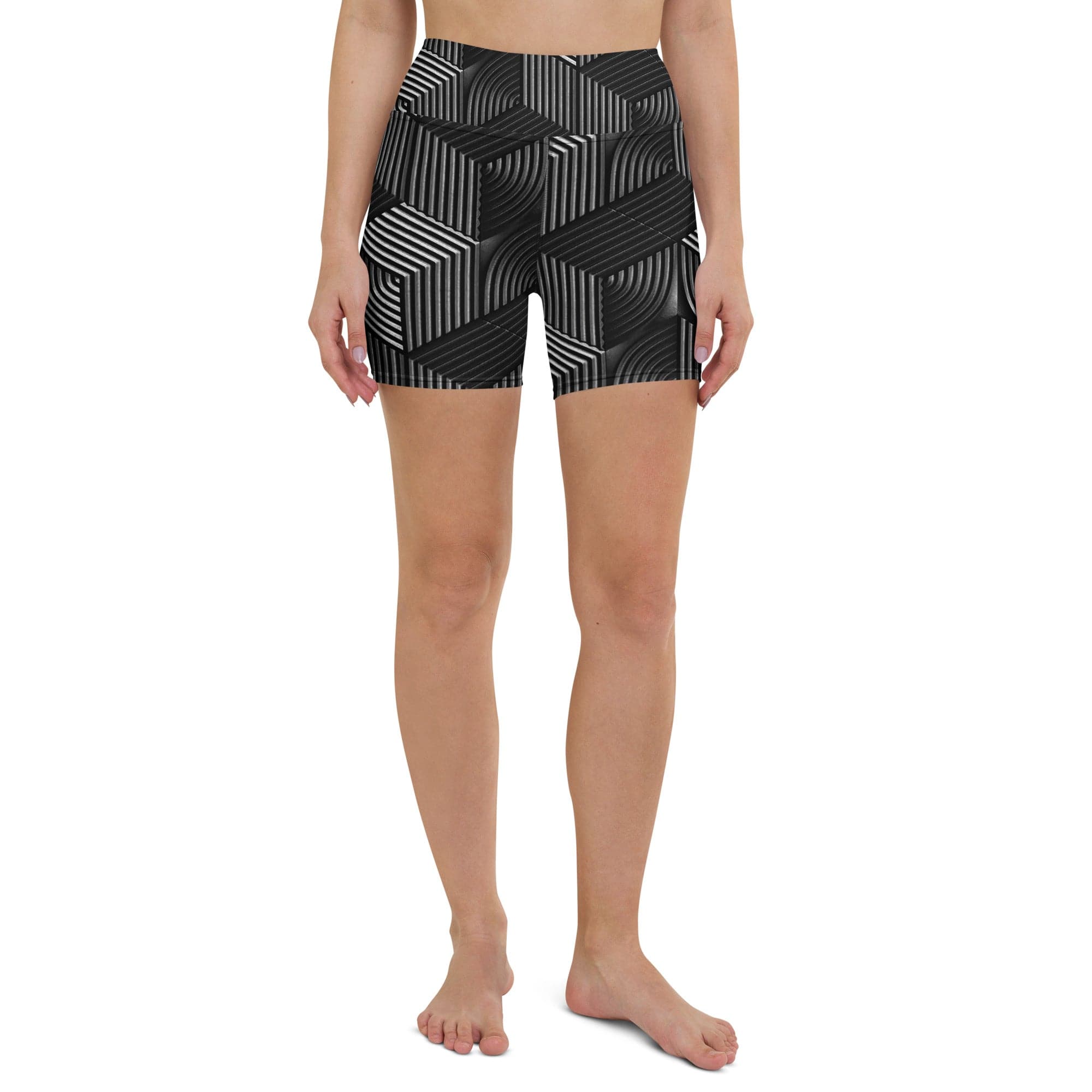 3D Geometric Pattern Yoga Shorts