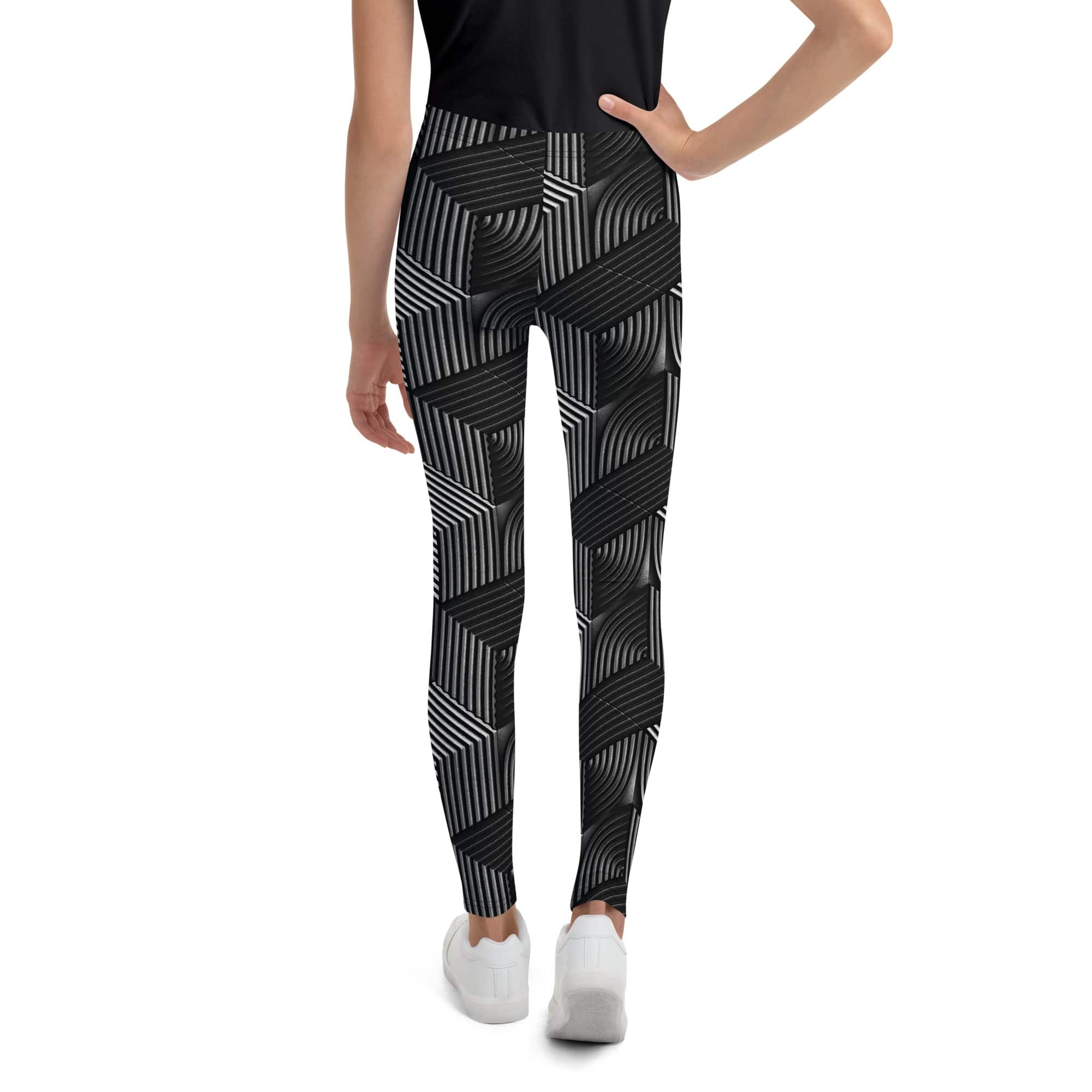 3D Geometric Pattern Youth Leggings