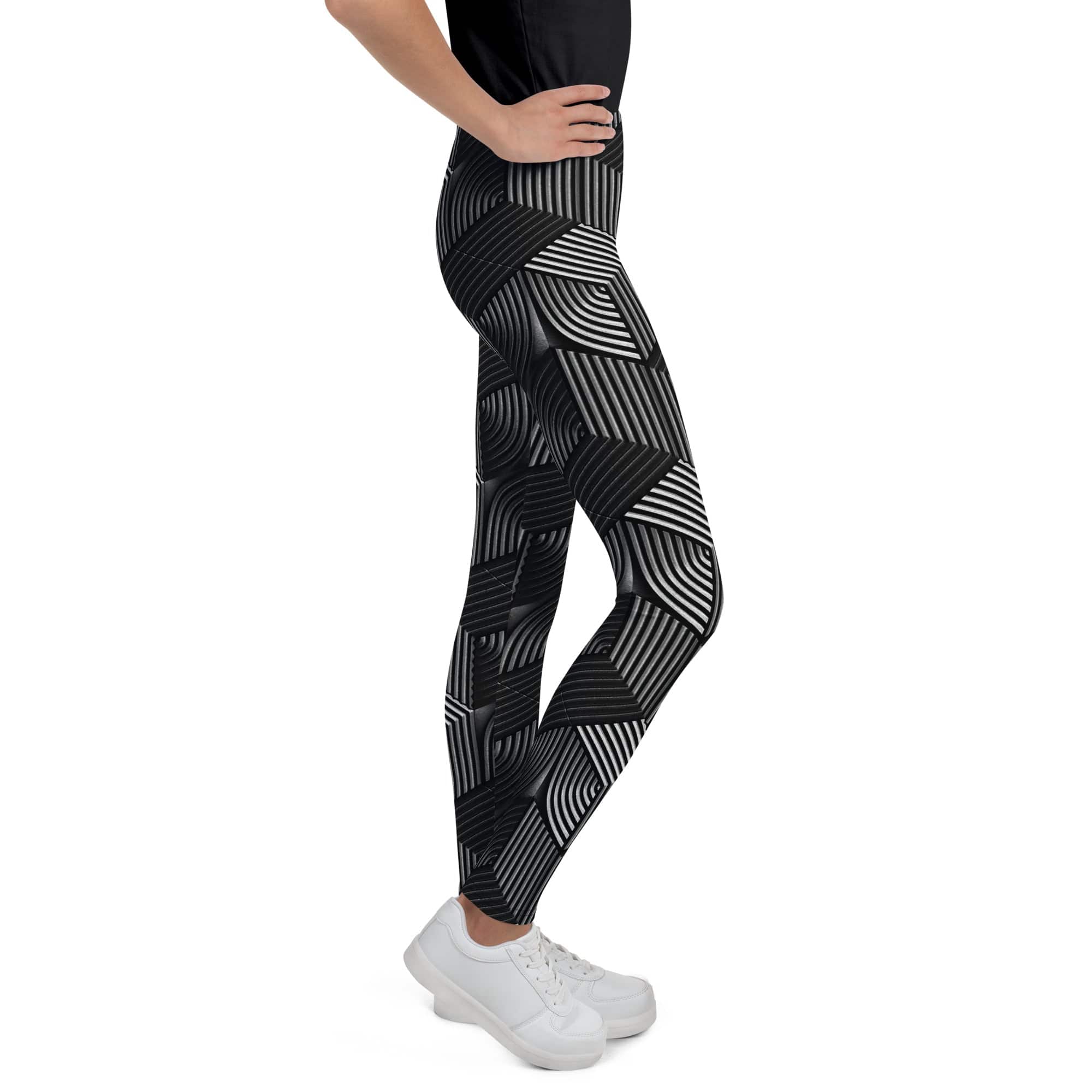 3D Geometric Pattern Youth Leggings