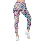 3D Neon Geometric Leggings With Pockets
