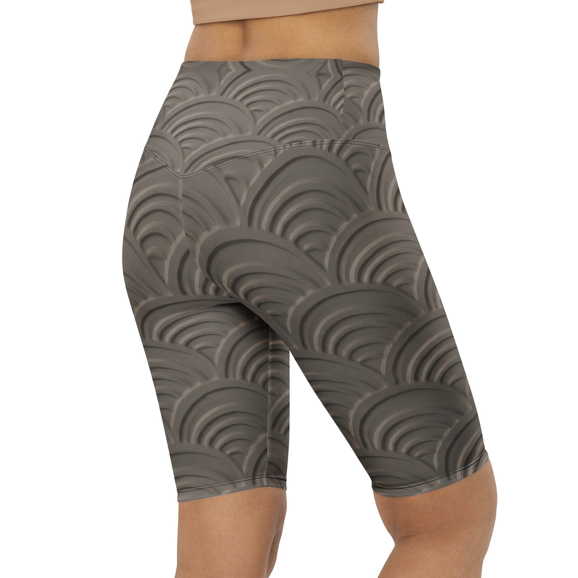 3D Regal Print Biker Shorts