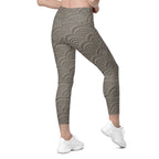 3D Regal Print Crossover Leggings With Pockets