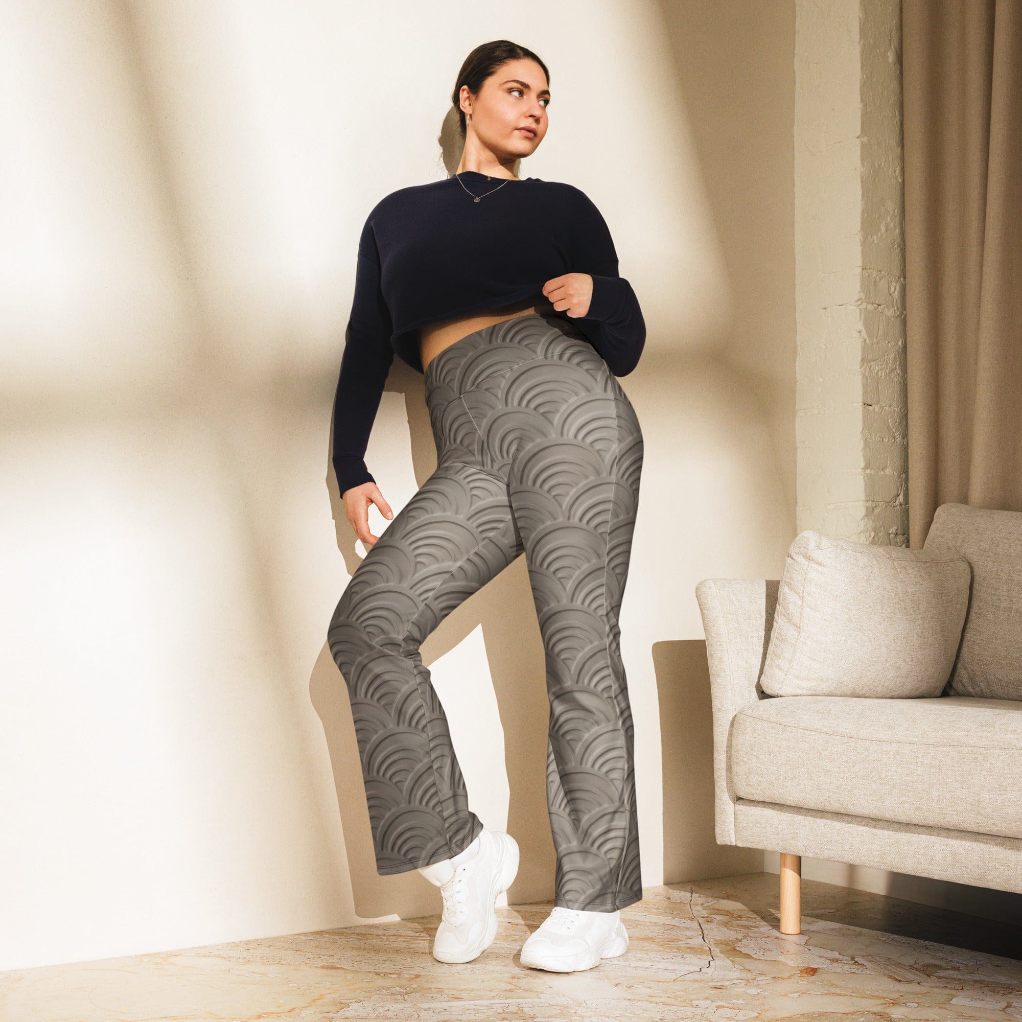 3D Regal Print Flare Leggings