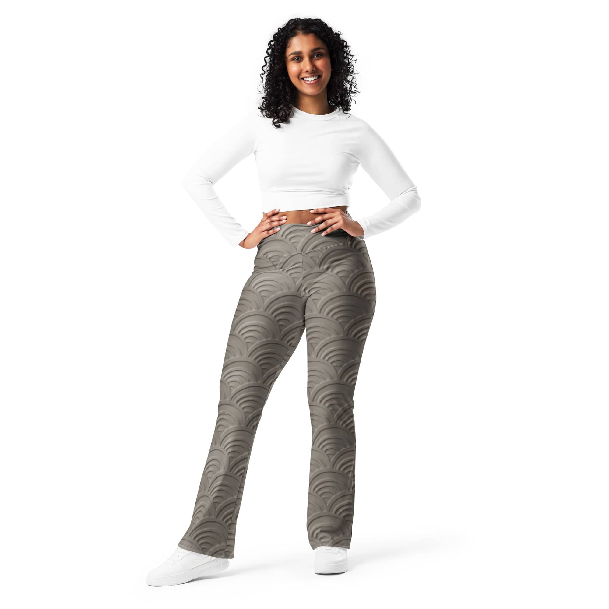 3D Regal Print Flare Leggings