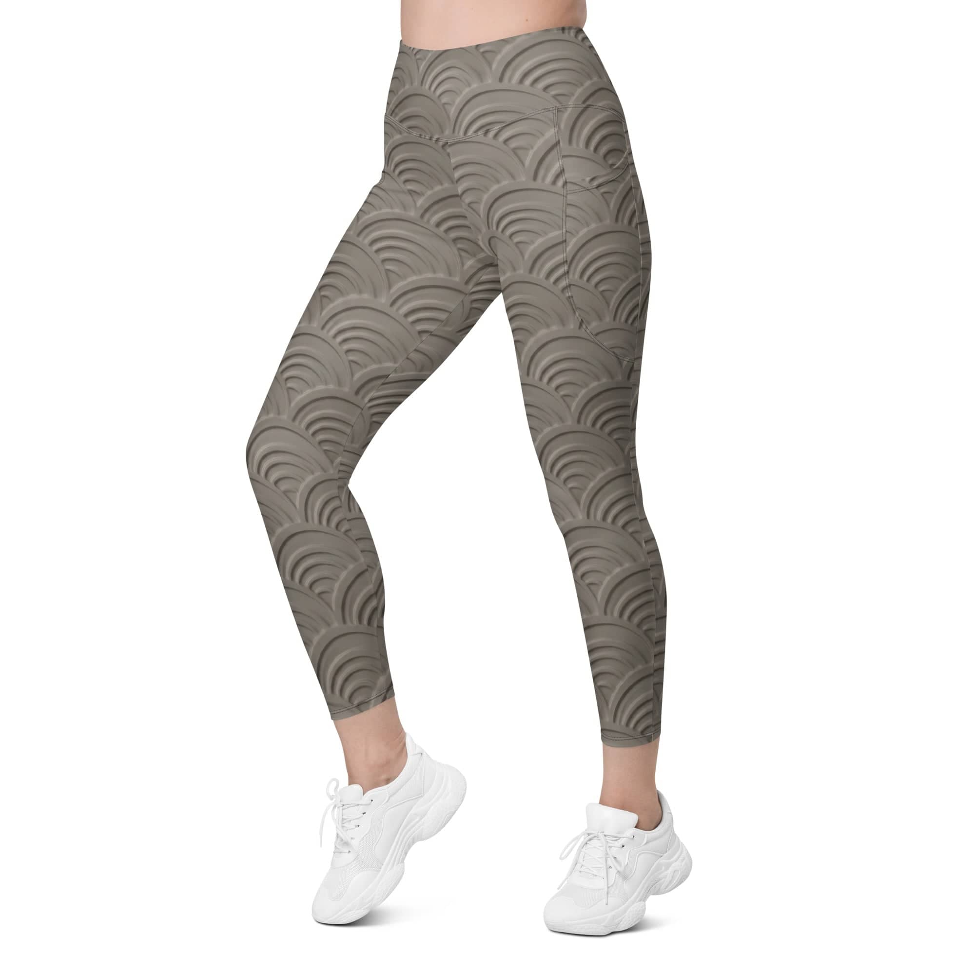 3D Regal Print Leggings With Pockets