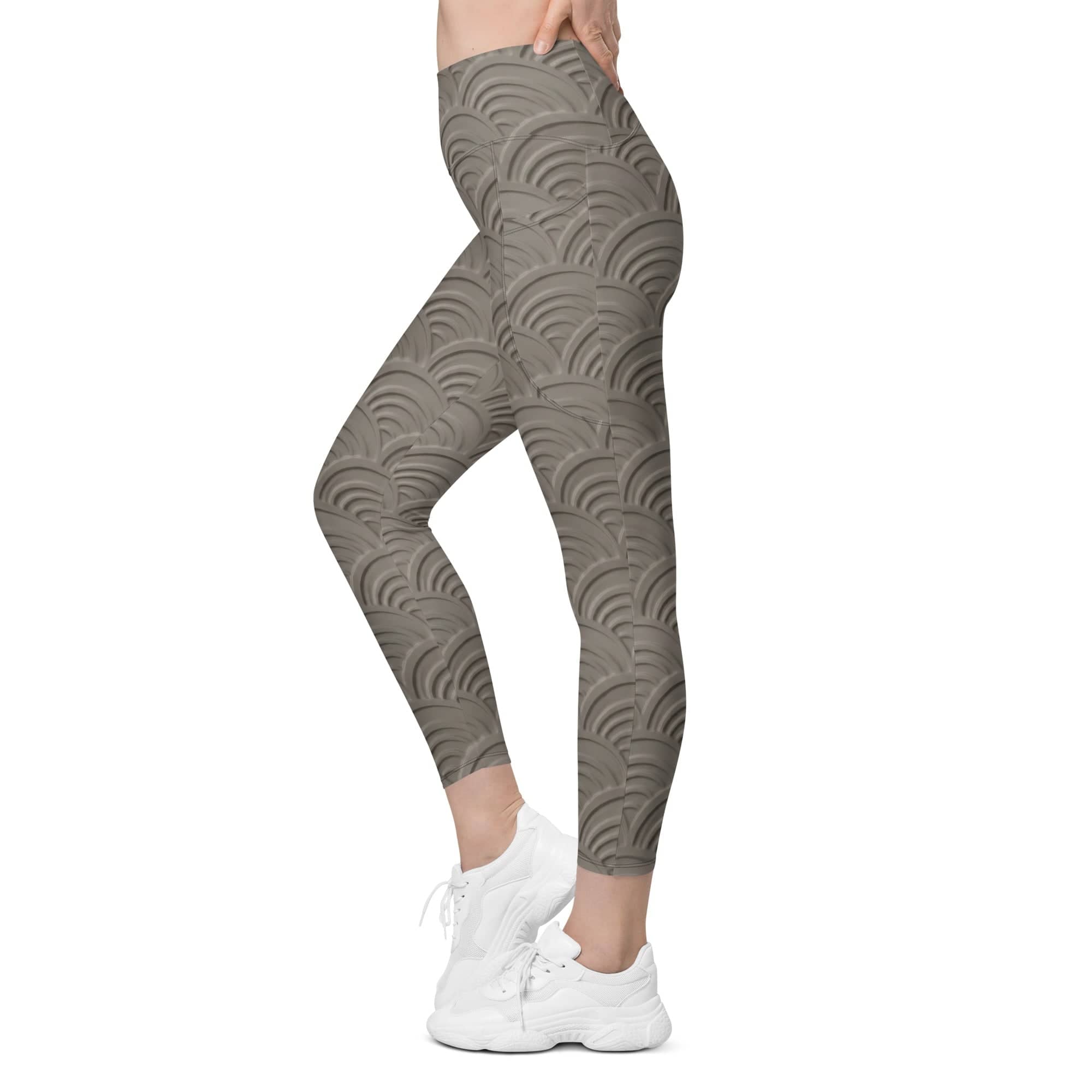 3D Regal Print Leggings With Pockets