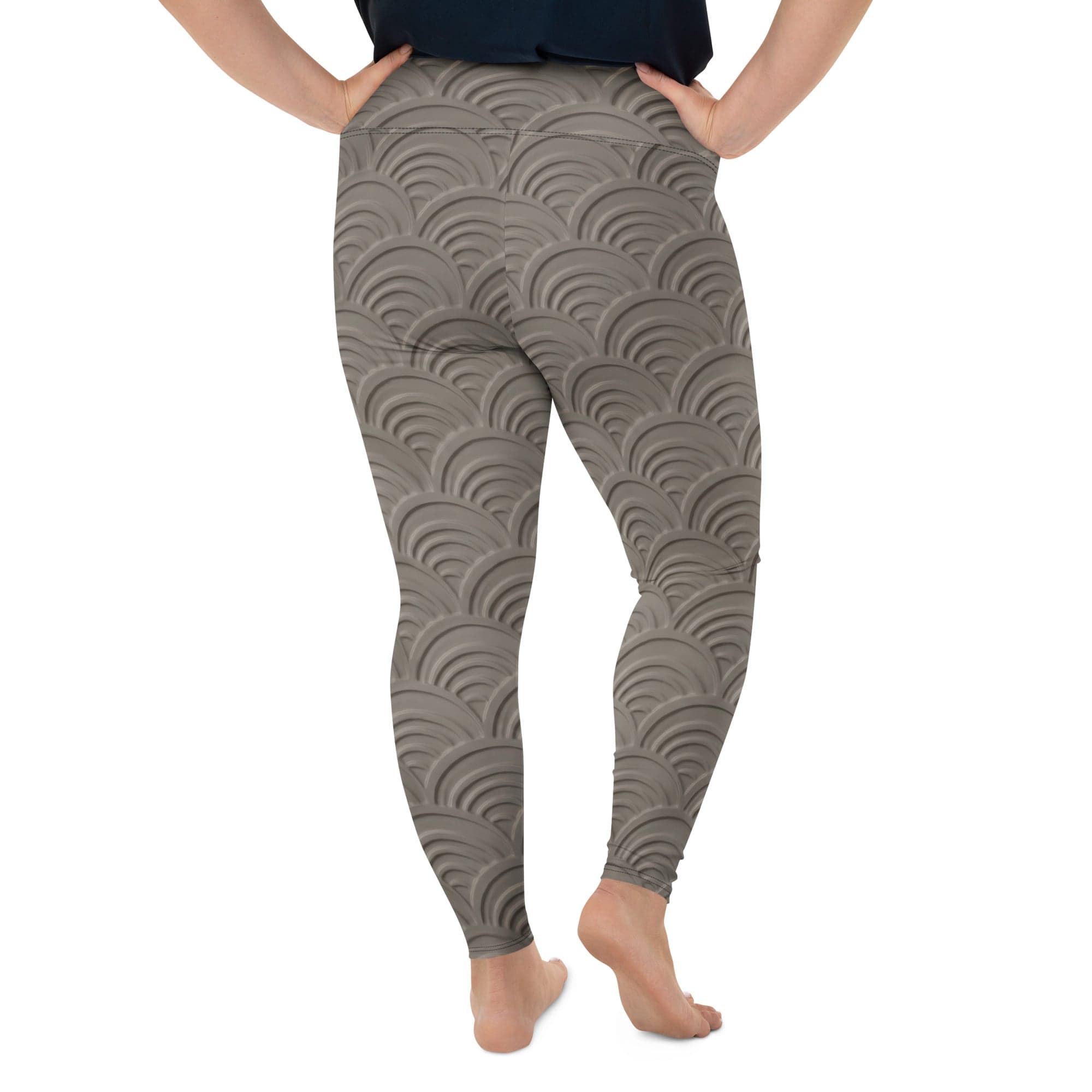 3D Regal Print Plus Size Leggings