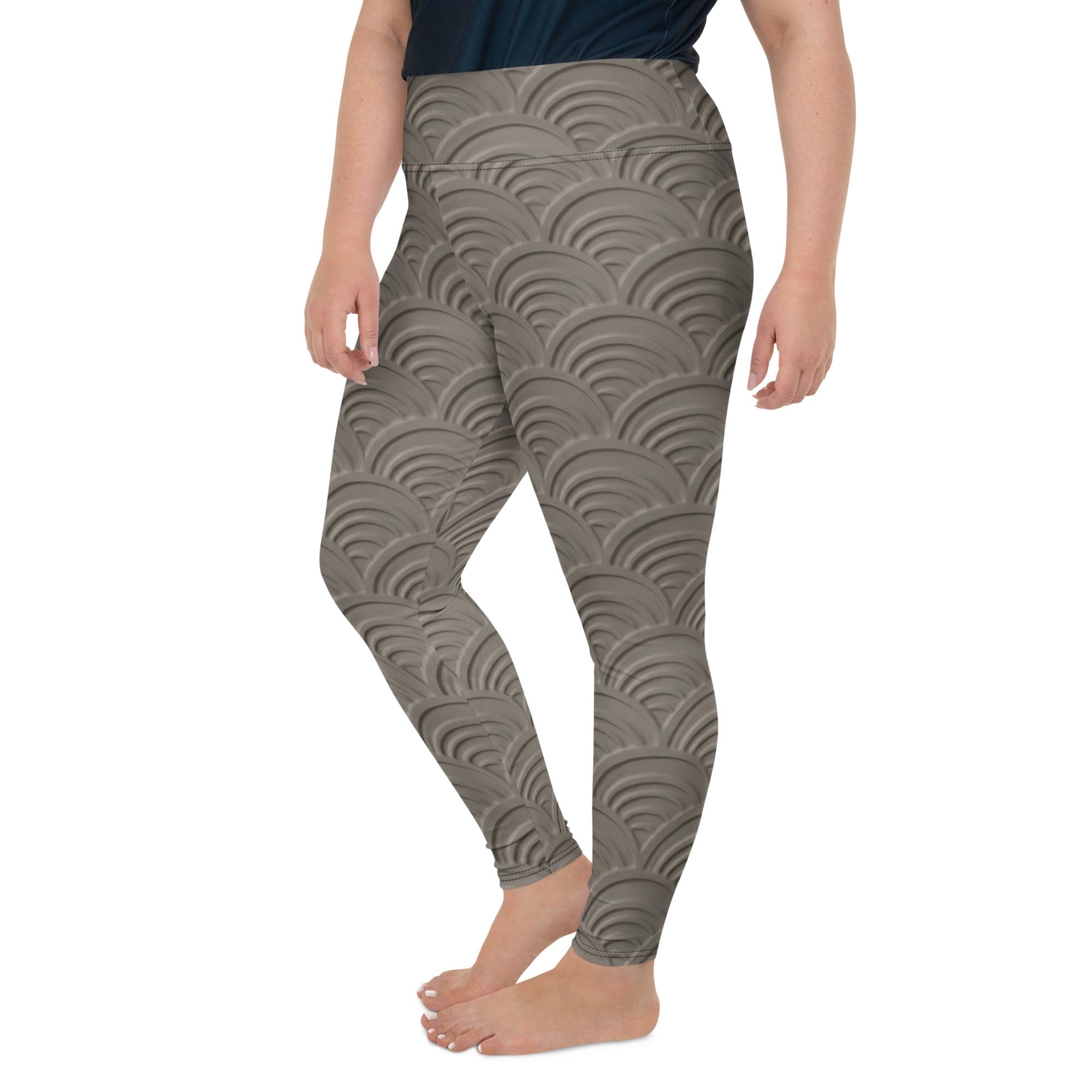 3D Regal Print Plus Size Leggings