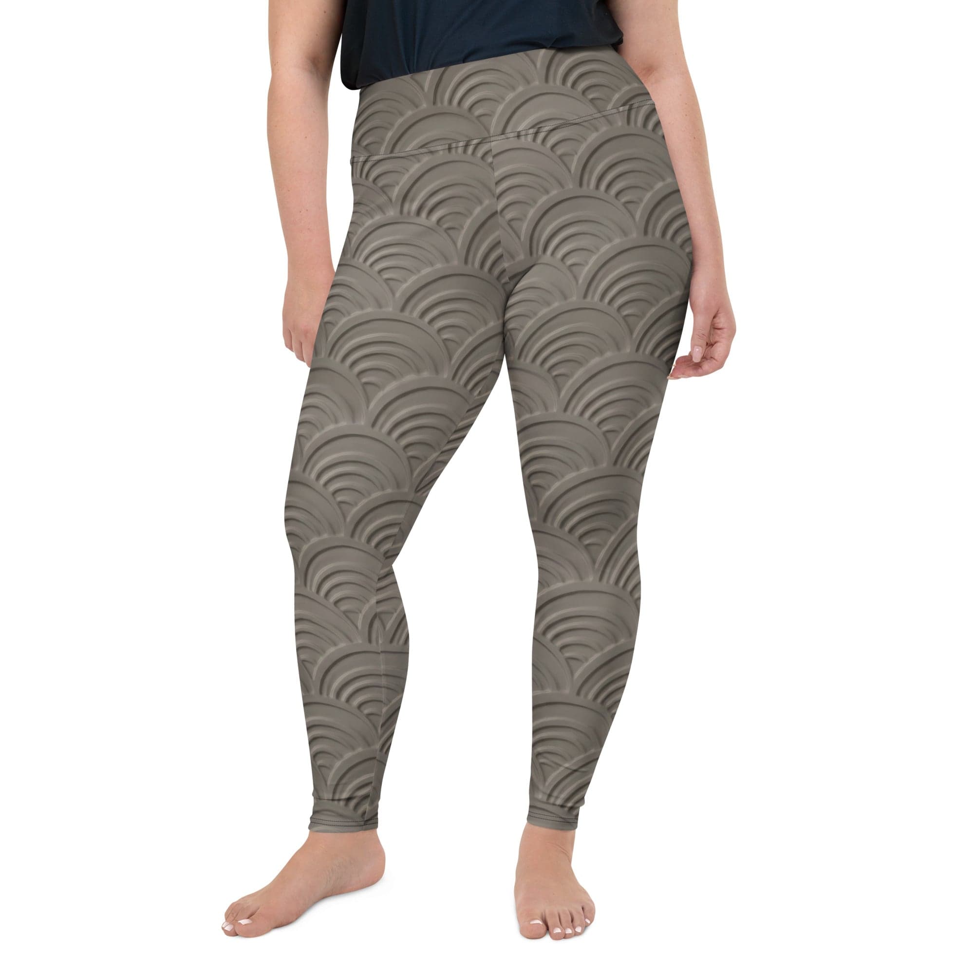 3D Regal Print Plus Size Leggings
