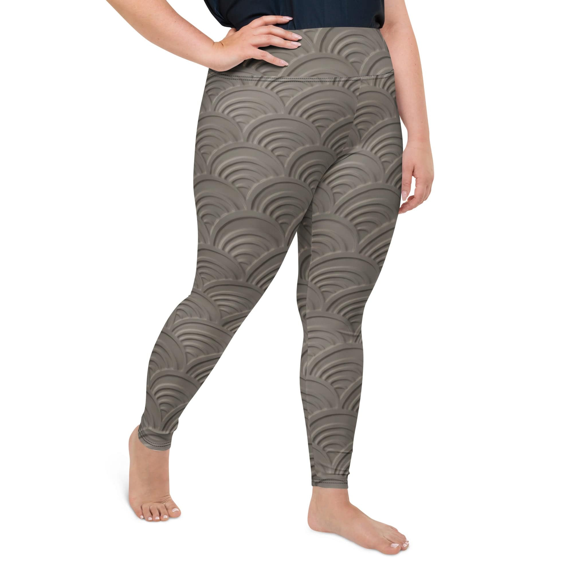 3D Regal Print Plus Size Leggings