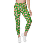 70s Retro Pattern Crossover Leggings With Pockets