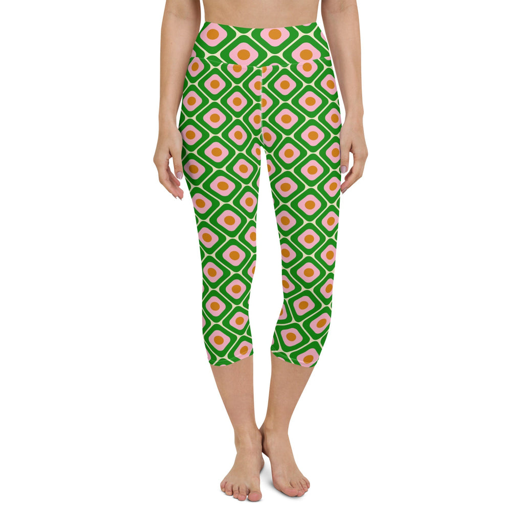 70s Retro Pattern Yoga Capris