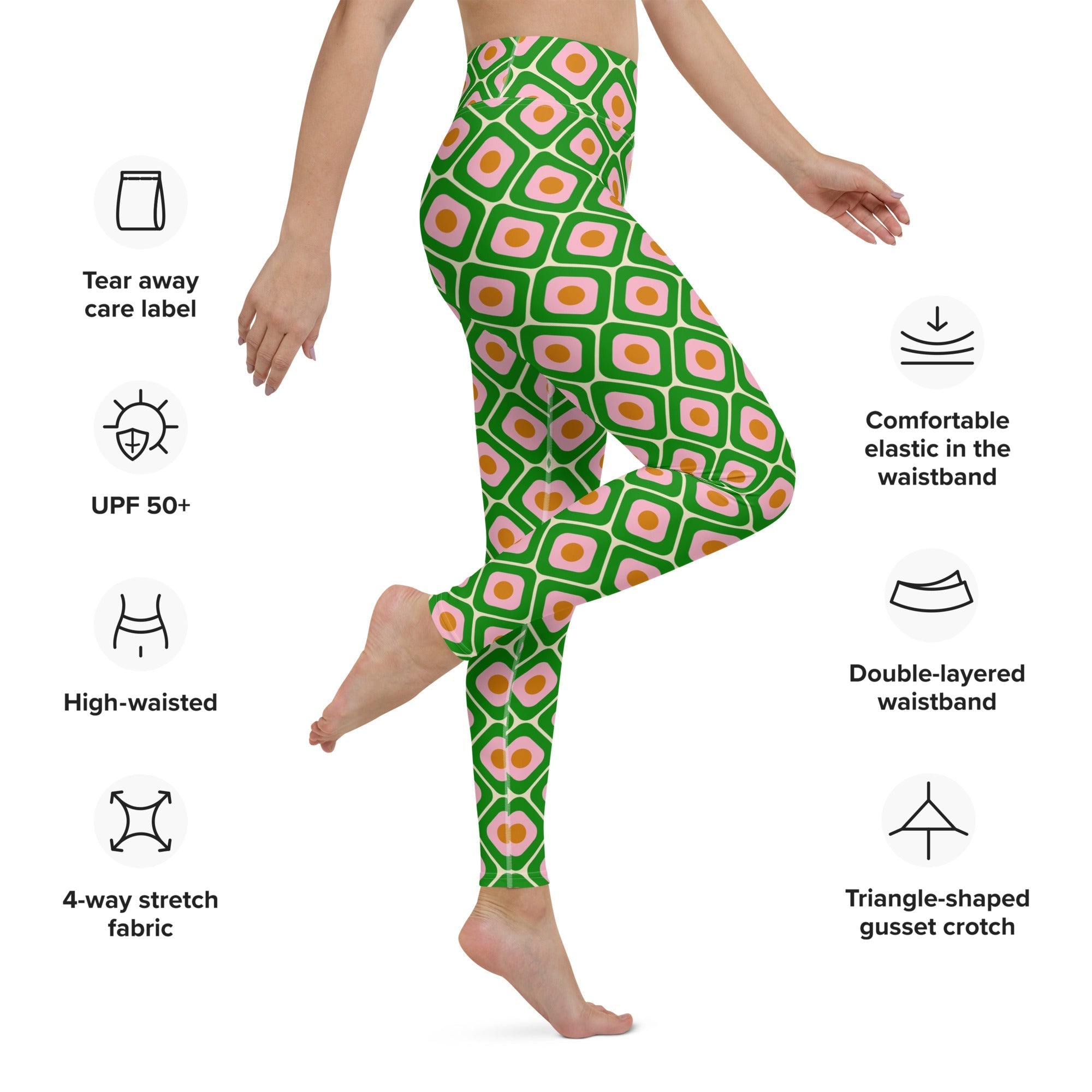 70s Retro Pattern Yoga Leggings