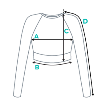 How to measure - Long Sleeve Crop Top