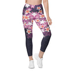 Abstract Flower Leggings With Pockets