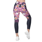 Abstract Flower Leggings With Pockets