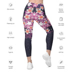 Abstract Flower Leggings With Pockets