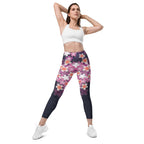 Abstract Flower Leggings With Pockets