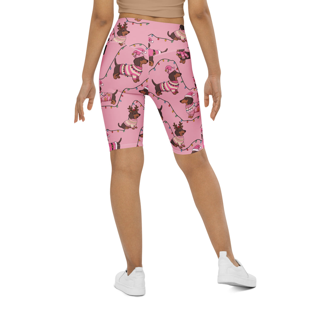 Deck The Dachshund Biker Shorts