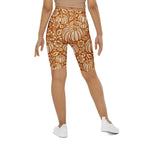 Thanksgiving Pumpkin Floral Biker Shorts