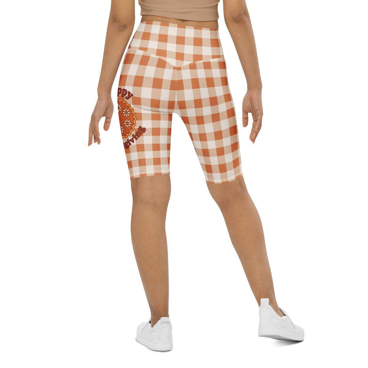 Pumpkin Pie Gingham Biker Shorts