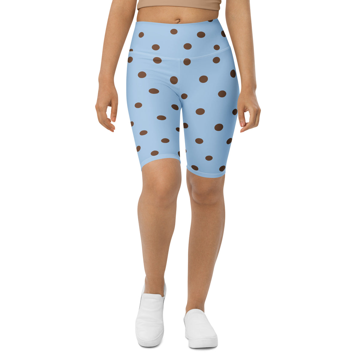 Baby Blue Cocoa Polka Dot Biker Shorts