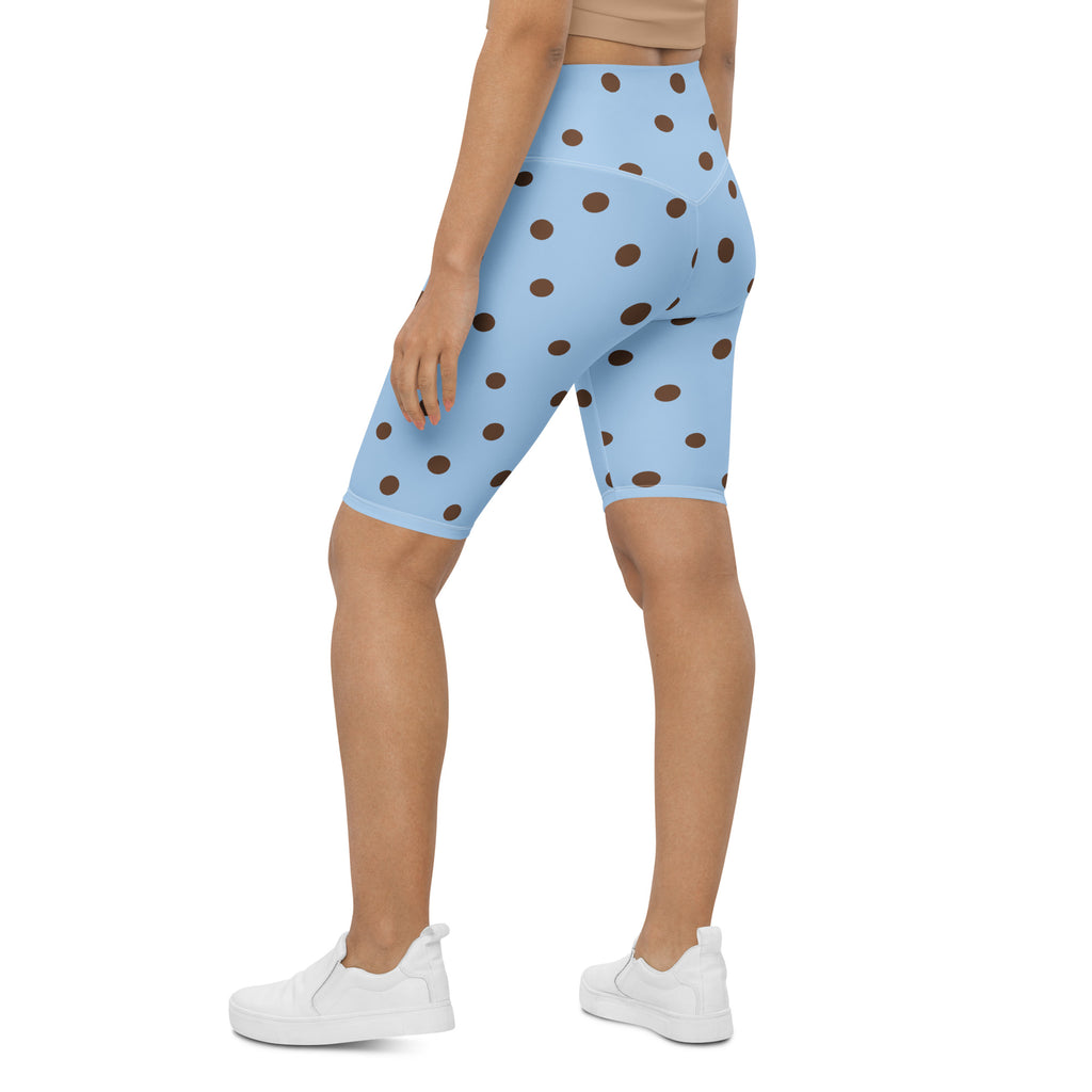 Baby Blue Cocoa Polka Dot Biker Shorts