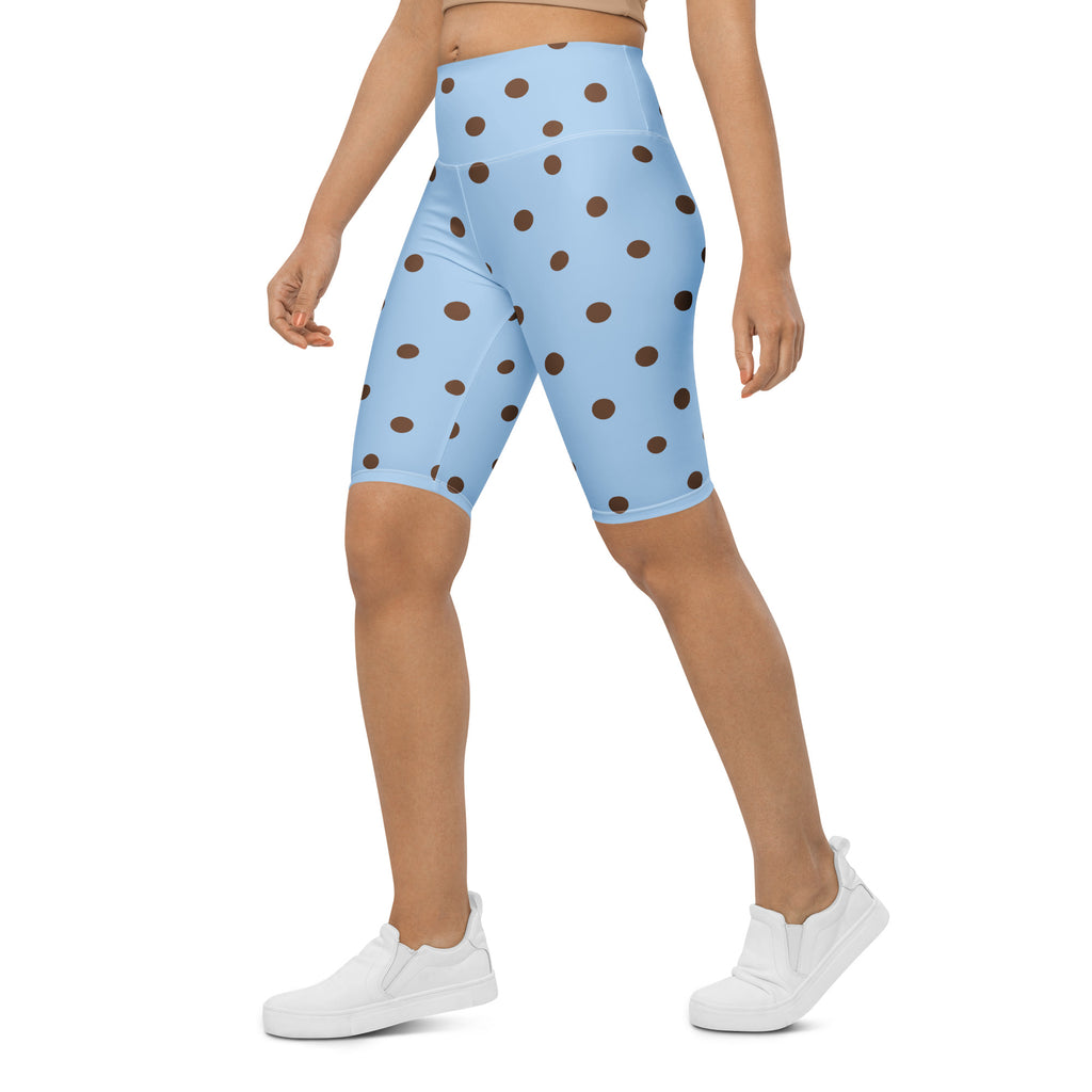 Baby Blue Cocoa Polka Dot Biker Shorts
