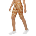 Thanksgiving Pumpkin Floral Biker Shorts