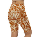 Thanksgiving Pumpkin Floral Biker Shorts