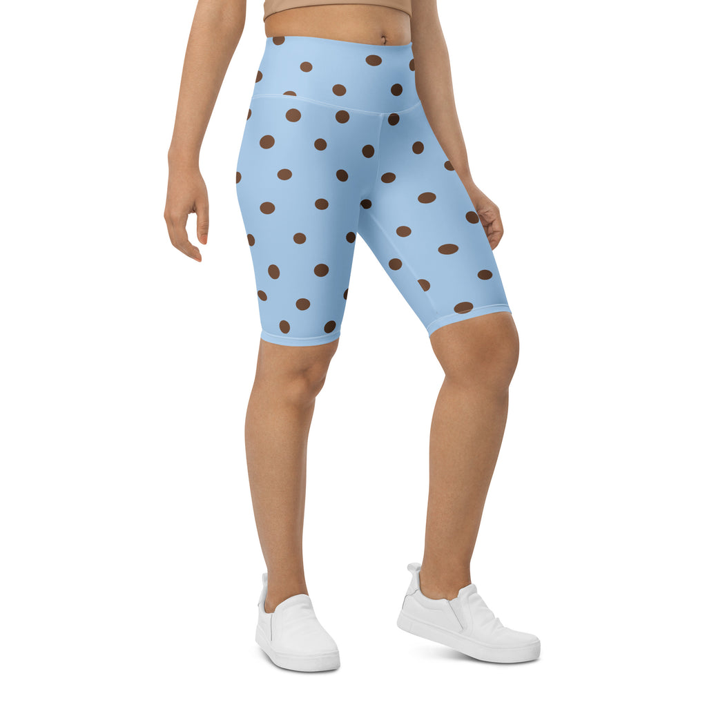 Baby Blue Cocoa Polka Dot Biker Shorts